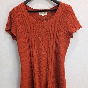 Pink Rose Rust Sweater Dress Sz L